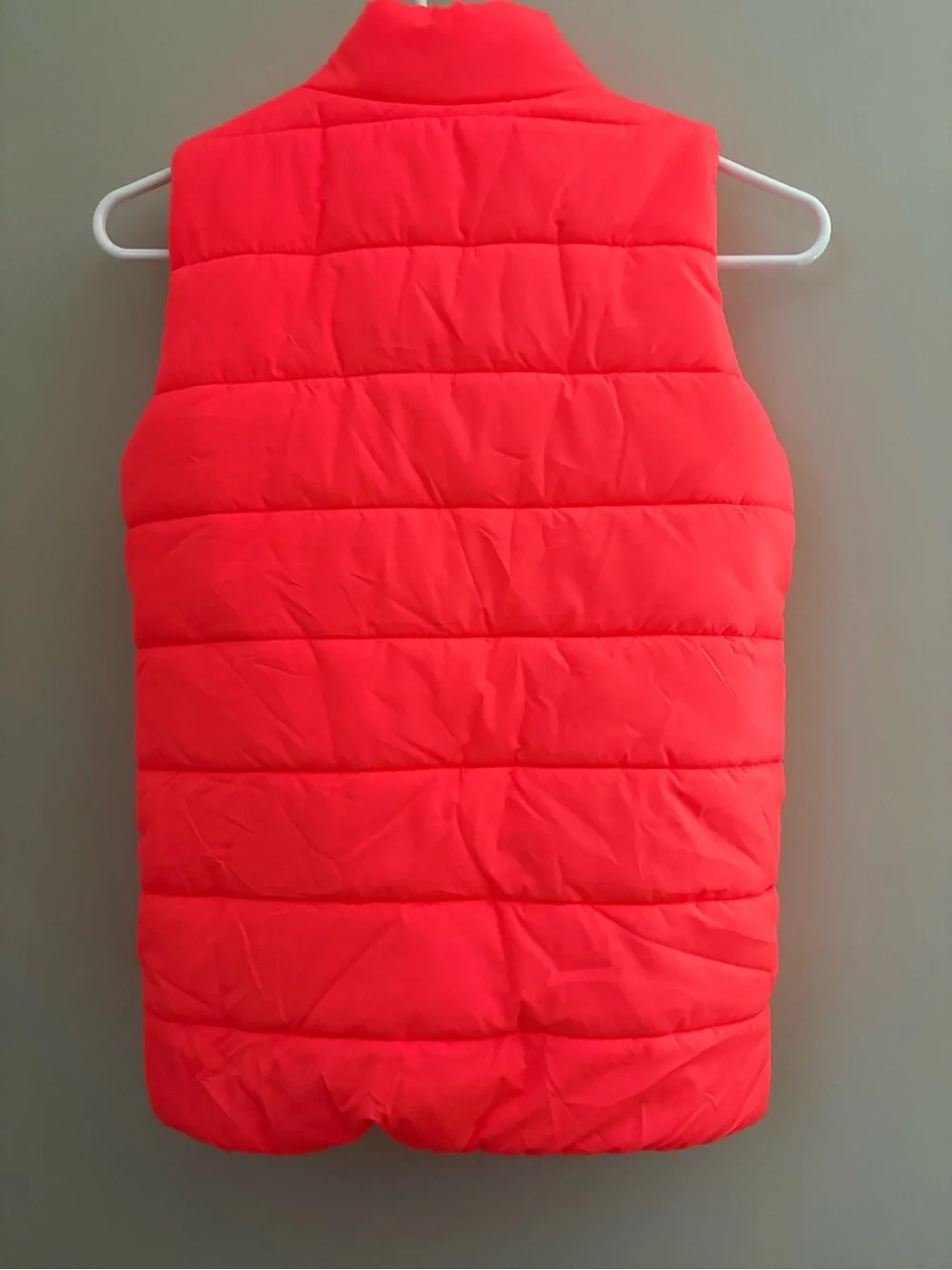 Puma Kids Neon Coral Puffer Vest with Black Logo